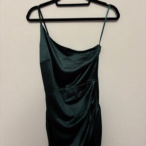 Windsor Emerald Green Satin Mini Dress - Size Medium (Worn Once)